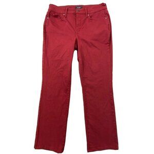NYDJ Not Your Daughters Marilyn Straight Jeans size 6 Tummy Tuck Red Burgundy